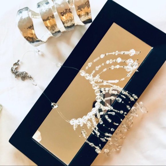 BoHo Handmade Adjustable Beaded Necklace - Clear - Picture 4 of 4